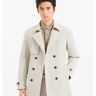 3062Y利家春季 风衣男装 时尚 翻领双排扣中长款 舒适新款 25CFY3061Y