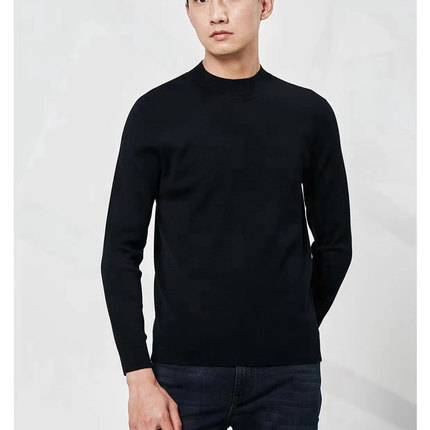 23QMS0011 0012S利家早秋时尚新款商务男士内搭舒适半高领羊毛衫