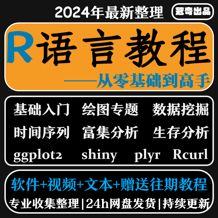 R语言软件入门分析医学绘图geo tcga数据挖掘rstudio视频课程教程