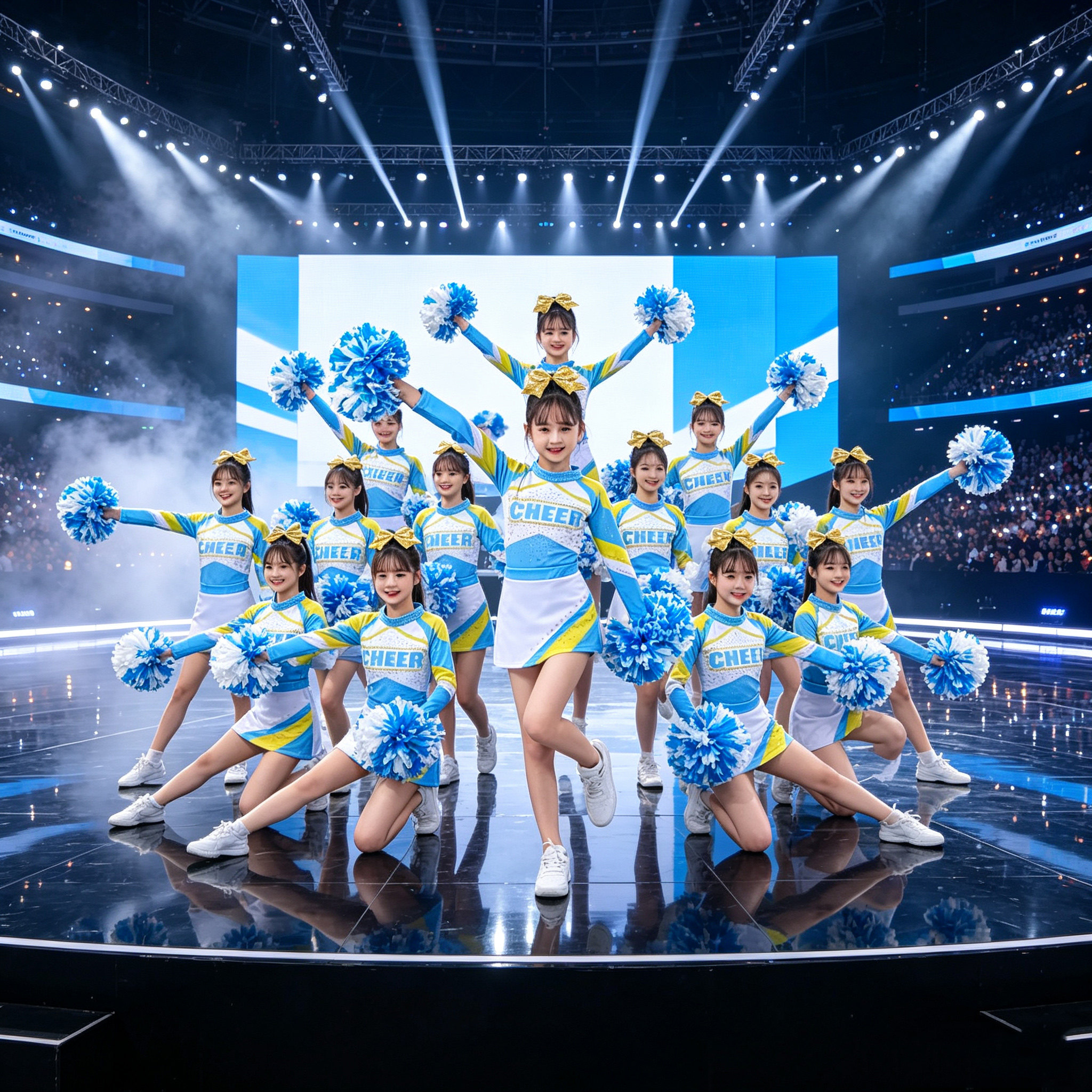 儿童啦啦队服比赛演出服表演服女