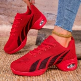 Туфли для матери, демисезонная танцующая красная обувь, для среднего возраста, мягкая подошва