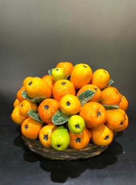 客厅新中式摆件水果枇杷盆