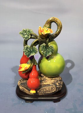 客厅桌面招财摆件红葫芦福临门