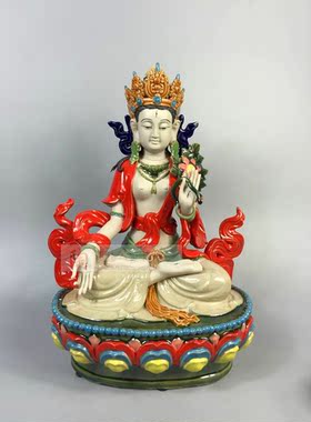 客厅桌面招财摆件白度母佛