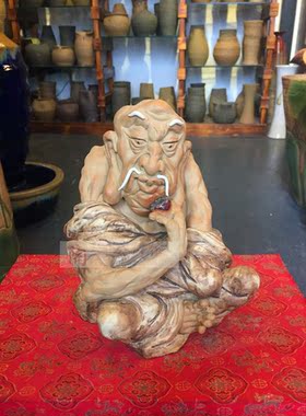 客厅创意个性摆件品茶罗汉