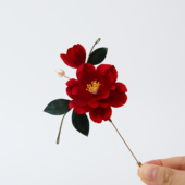 江南拾花 非遗手工山茶花绒花胸针婚礼结婚新娘新郎红色胸花配饰