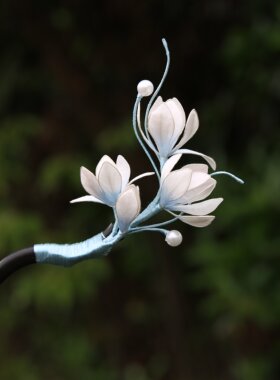 非遗手工掐丝玉兰檀木发簪清冷感