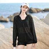 连帽三件套大码 黑色速干分体长袖 蕾丝罩衫 显瘦白防晒成人女游泳衣