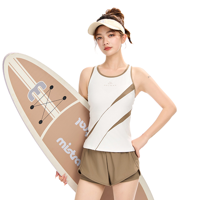 速干分体宽肩带平角裤两件套