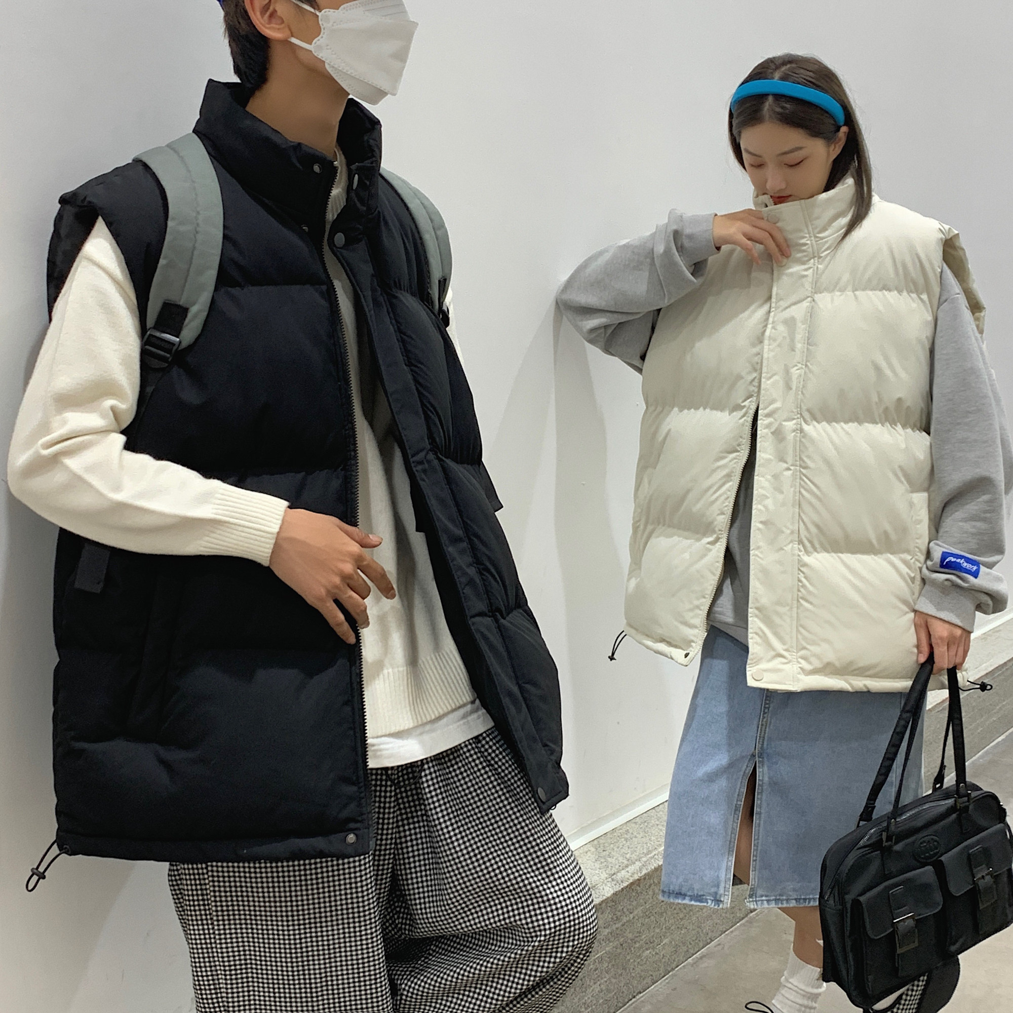 秋冬加棉加厚情侣款羽绒棉马甲男士纯色潮流坎肩保暖休闲背心P22,男装背心/马甲,星座1712-5