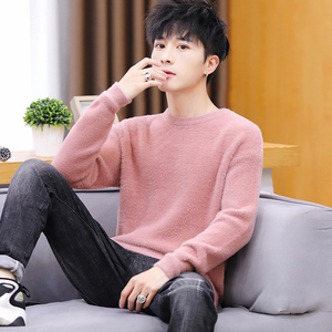 新品男装加厚圆领仿貂毛毛衣针织衫男1716-8-BM88P40