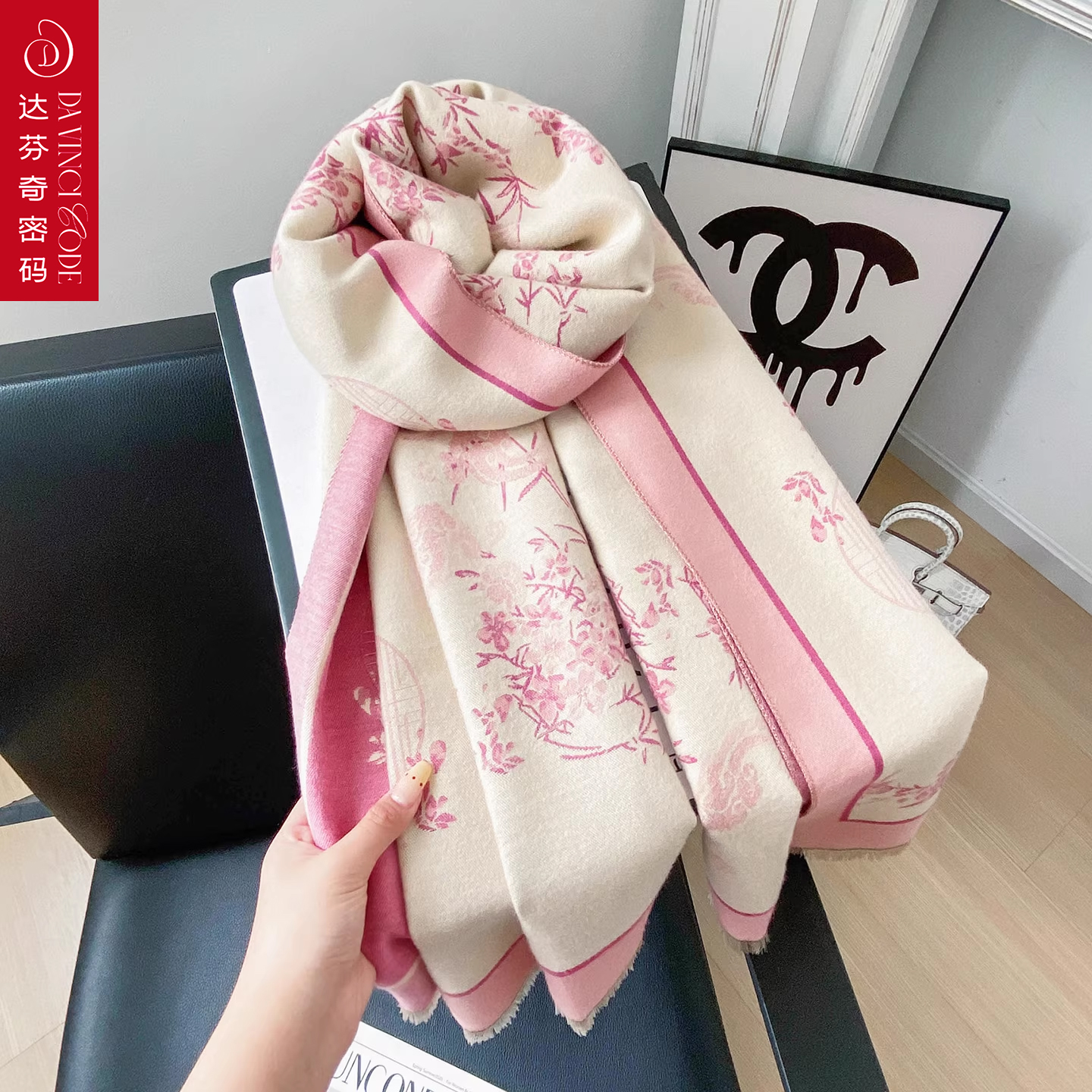 秋冬新款加厚双面仿羊绒围巾披肩