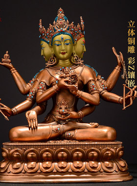 全鎏金尊胜佛母铜像摆件