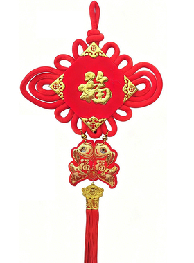 挂鱼中国结绒布板结30*75cm