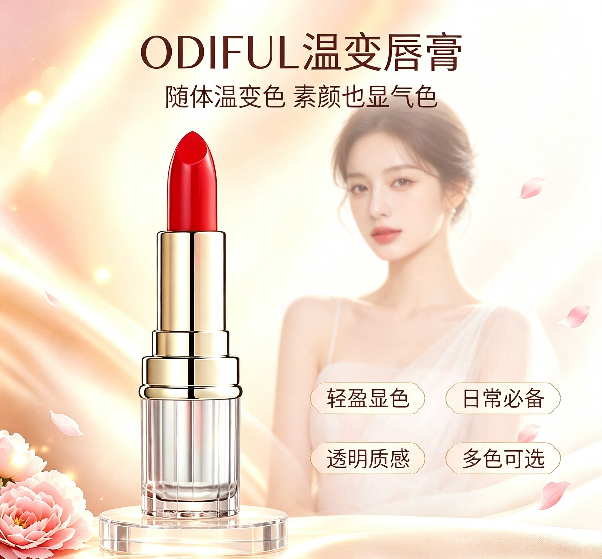苏迪拉娜胡萝卜素温变润唇膏