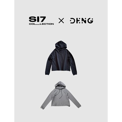 DENG 【纸片人】极简插肩460g高密毛圈 显瘦连帽卫衣女外套NNB018