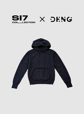 DENG 秋冬松弛感高级深灰色套头宽松短款毛衣卫衣DGGZ24910