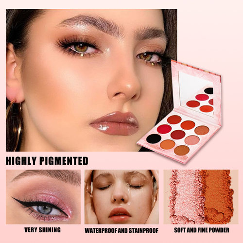 HUDAbeauty9色珠光防水眼影盘