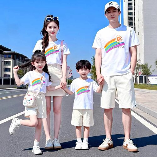 阳光彩虹短袖幼儿园六一表演班服