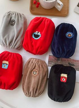 0-1-5岁宝宝袖套男女儿童护袖防脏羽绒服简洁纯色洋气红黑色吃饭