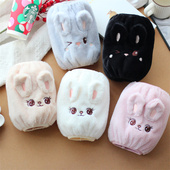 成人短款 防脏羽绒服专用毛绒办公室套袖 可爱学习袖 套女冬学生护袖