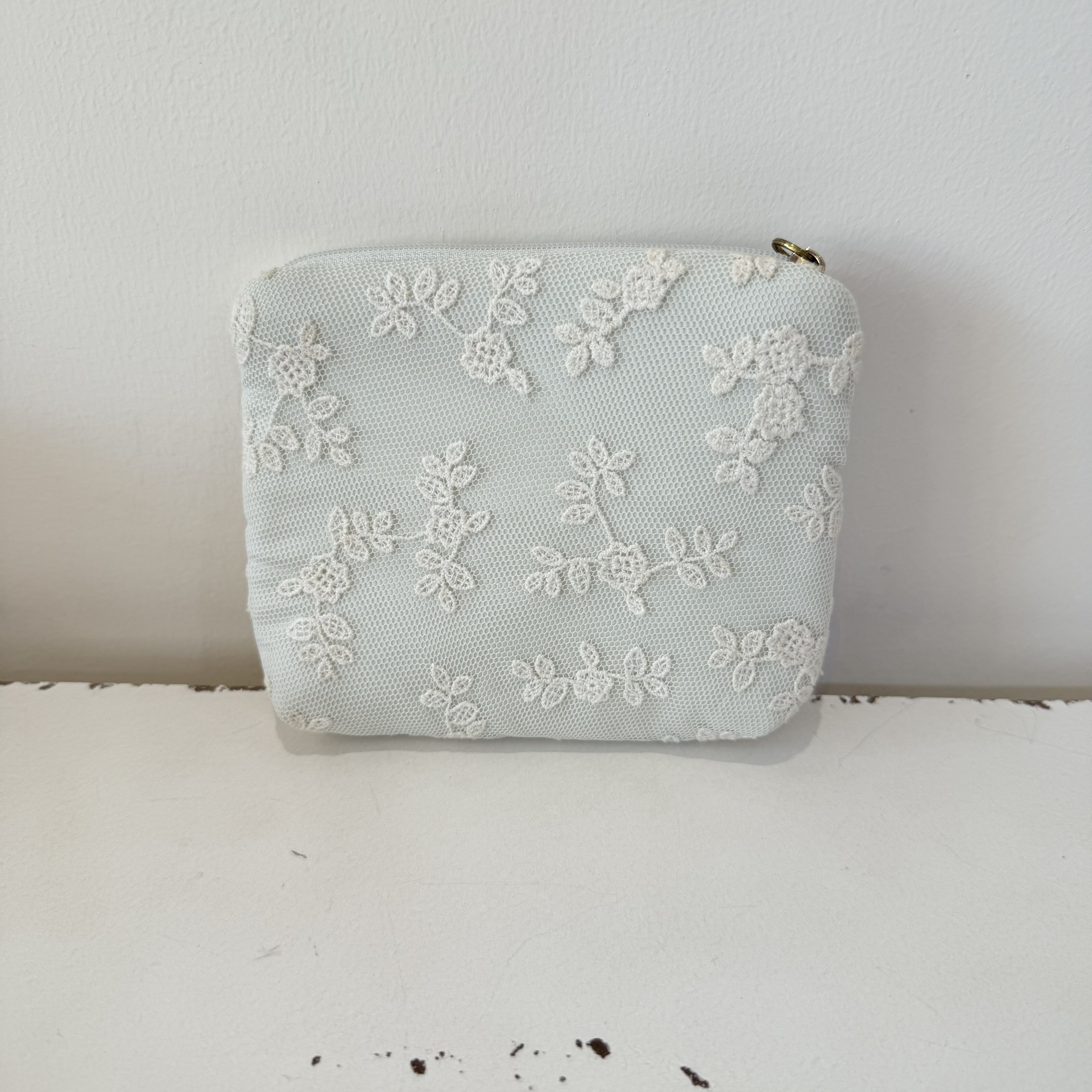 微瑕疵蕾丝提花水绿色纸巾包 口红气垫可入 杂物包