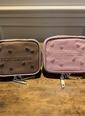 PETIT TROUVER仙女爱心刺绣网纱百搭款小首饰包旅行小物收纳包