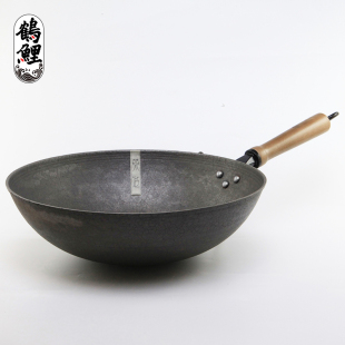 【贵】无化学防锈泥膜龟纹圆底炒锅新款老式铁锅轻便铸铁锅生铁