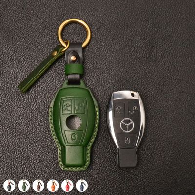 奔驰精致高档简约手工牛皮钥匙套