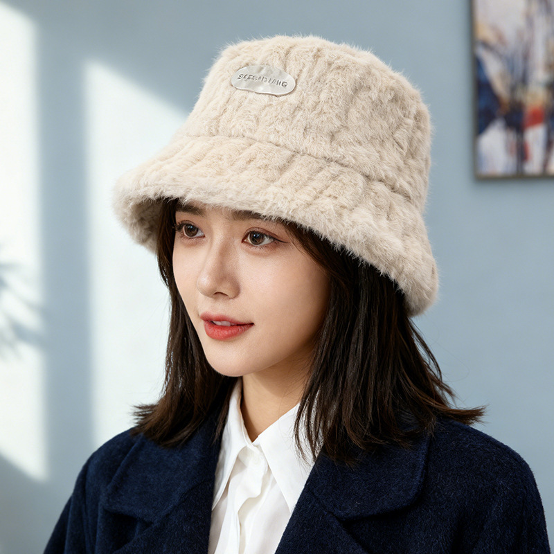 冬季毛绒渔夫帽大头围保暖