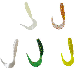 名之剑 侍魂路亚5厘米卷尾蛆 单尾蛆 泳姿逼真卷尾虫软饵5种颜色