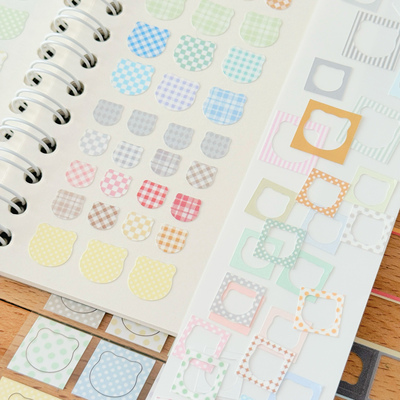 小熊头双反切贴纸卷有熊原创