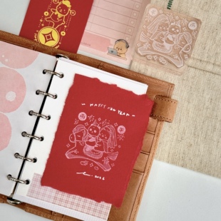 有熊马年限定生肖印章 亚克力柄树脂章面原创插画熊猫棕熊