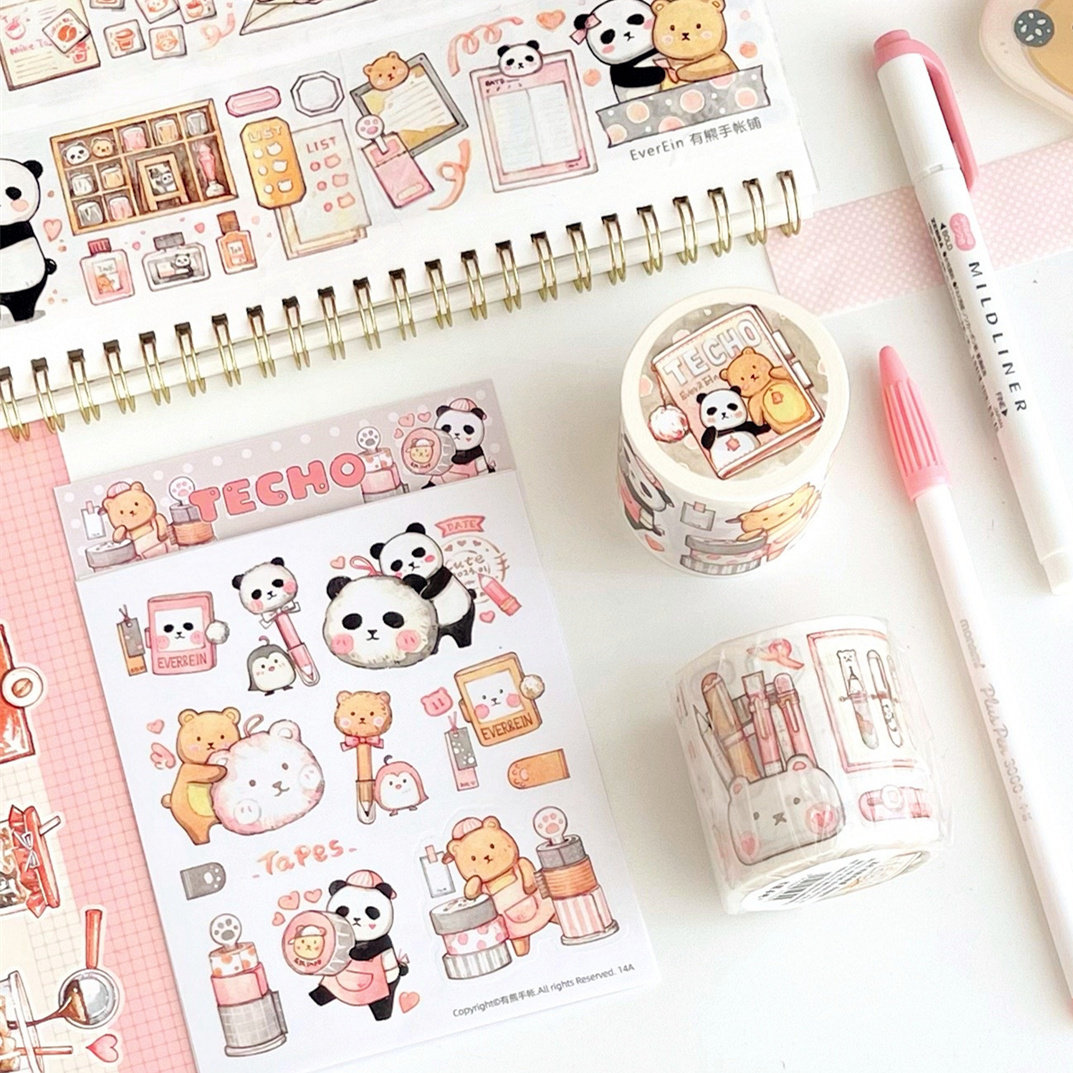 【有熊手帐铺】和纸胶带 模切贴纸 日常手账 插画棕熊熊猫装饰整,文具电教/文化用品/商务用品,胶带/胶纸/胶条,淘宝优惠券,粉丝福利购,淘宝优惠卷