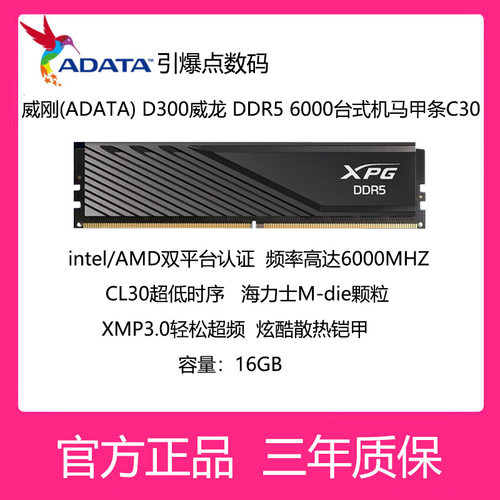 威龙系D300DDR56000内存条16G