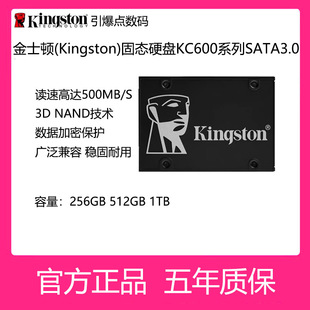 金士顿 1T笔记本台式 固态硬盘 512G 硬盘 KC600系列256G Kingston