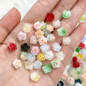 珠光晕染玫瑰软花山茶花散珠子手工diy串珠材料手链项链饰品配件
