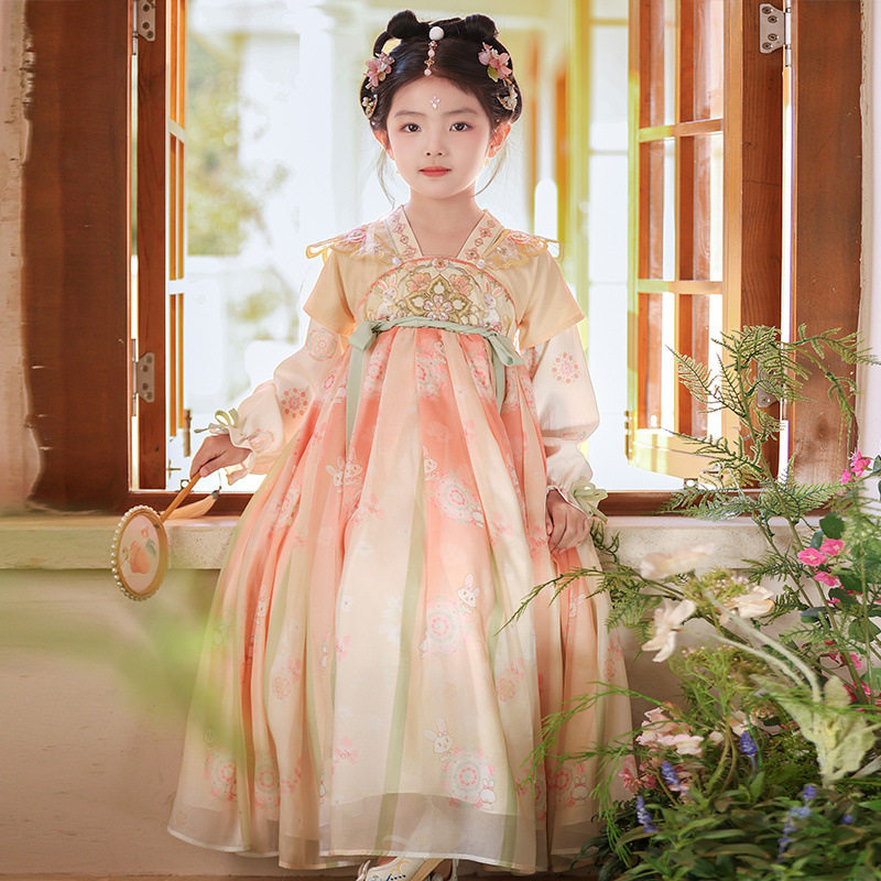 汉服女童春秋款儿童古风超仙古装汉服