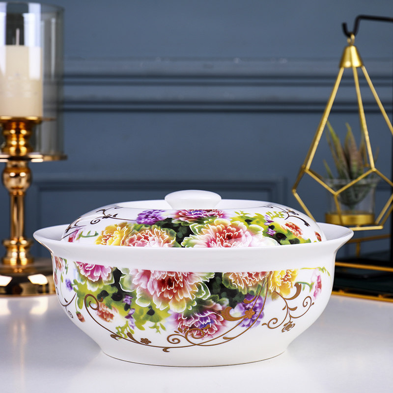 景德镇陶瓷家用汤锅品锅装汤大容量1500毫升带盖保温骨瓷中式汤煲