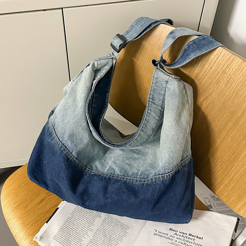 牛仔布包包女 2025新款潮流行百搭单肩包大容量斜挎包通勤托特包N,箱包皮具/热销女包/男包,单肩包,淘宝优惠券,粉丝福利购,淘宝优惠卷