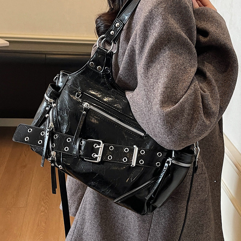 韩小众设计高级感辣妹机车腋下包