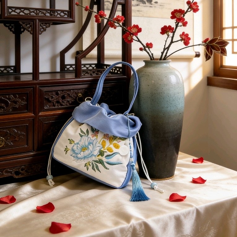 爆款刺绣手工手提包斜挎包 大容量女包汉服包旗袍包亮丝缎女包Y,箱包皮具/热销女包/男包,单肩包,淘宝优惠券,粉丝福利购,淘宝优惠卷