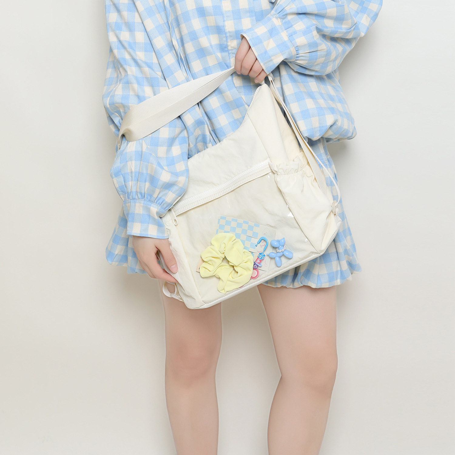 娃包多巴胺中食量痛包三用小背包 轻便尼龙斜挎少女出游单双肩包C