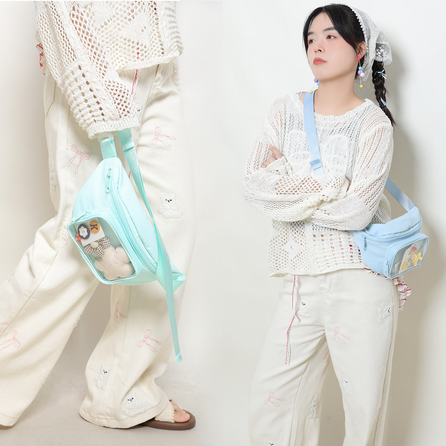 痛包小食量痛层胸包女2025春透明包 轻便防泼水尼龙斜挎包男腰包C,箱包皮具/热销女包/男包,单肩包,淘宝优惠券,粉丝福利购,淘宝优惠卷