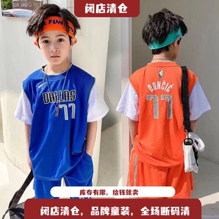 大E小e童装速干运动套装2024夏季新款男女童球衣篮球服两件套6570