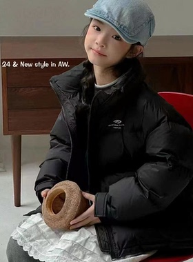 唐家羽绒服品牌童装2024冬款女童新国标90白鸭绒面包服外套28068