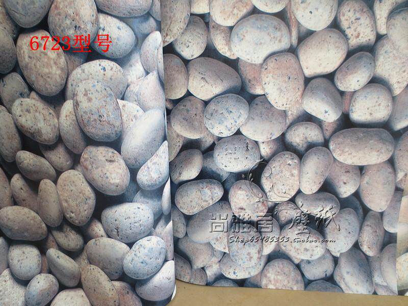 正品UNIWAL/欣旺中式仿真鹅卵石超立体足浴背景墙纸96-6720  6723