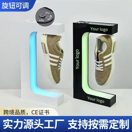 磁悬浮鞋架创意发光展示台凌空漂浮旋转亚克力磁悬浮展示架