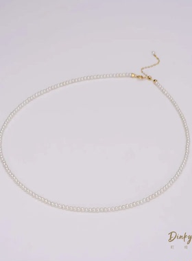 【TINKY】14K包金淡水3-4ak项链 DFL258