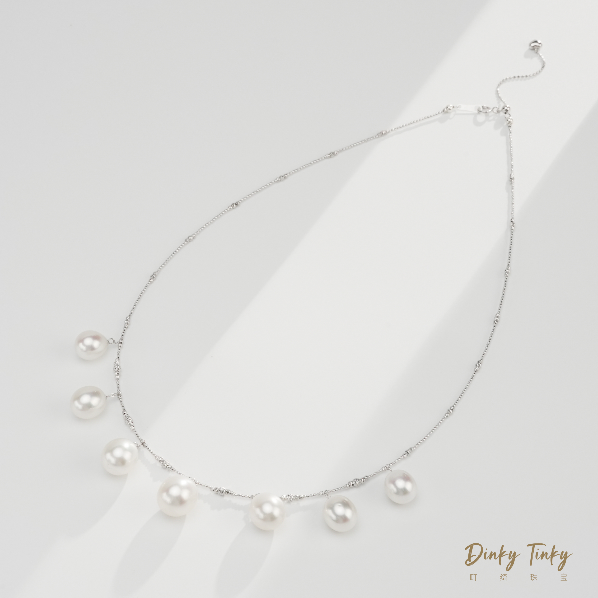 【DINKY】18K澳白7珠温莎项链 DSL997